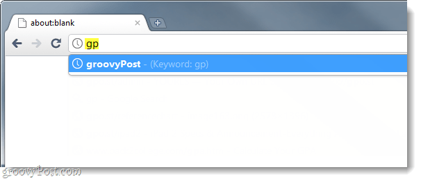 Ak chcete rýchlo navštíviť web, zadajte klávesovú skratku
