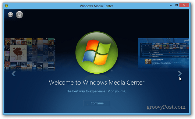 Spustite aplikáciu Windows Media Center