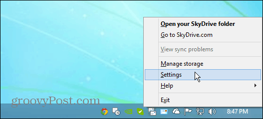 Nastavenia služby SkyDrive
