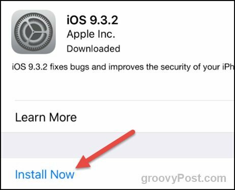inštalácia Apple ios 9.3.2