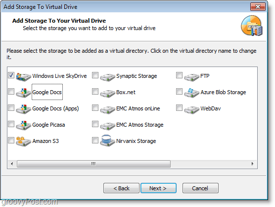 nastaviť Windows Live Skydrive pripojiť k prieskumu s gladinet