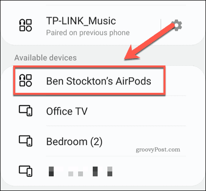 AirPods v ponuke Android Bluetooth na skenovanie