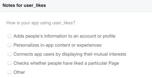 Vysvetlite, ako budete používať údaje, ktoré sa vám páčia na Facebooku, ktoré zhromažďujete.
