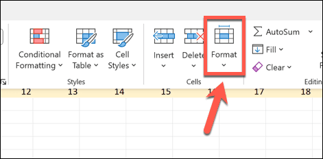 tlačidlo formátu excel