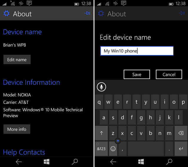 Zmeniť Windows Phone Name