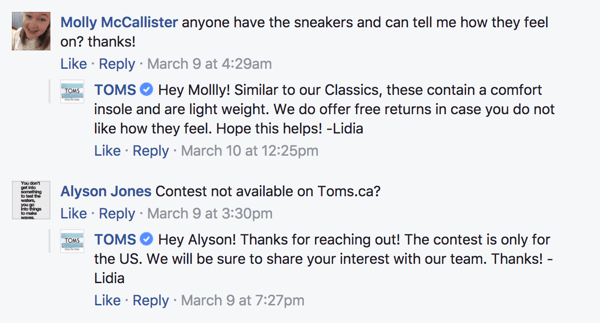 Keď fanúšikovia Facebooku nechajú komentáre k vašim príspevkom, nezabudnite odpovedať.