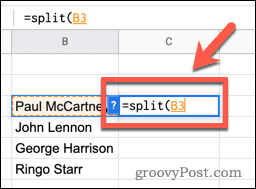 Používanie funkcie SPLIT v Tabuľkách Google