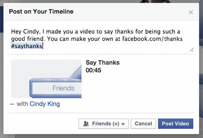 facebook ďakujem video príspevok s tagom priateľa