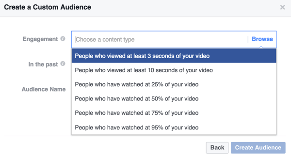 Vyberte kritériá zapojenia pre vlastné publikum videa na Facebooku.