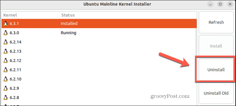 ubuntu odinštalujte jadro v hlavnej rade