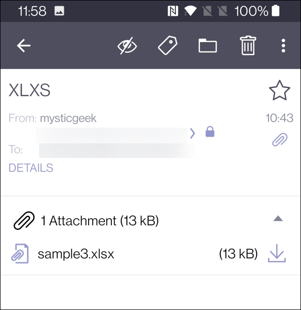 protonmail otvára súbory xlsx v systéme Android