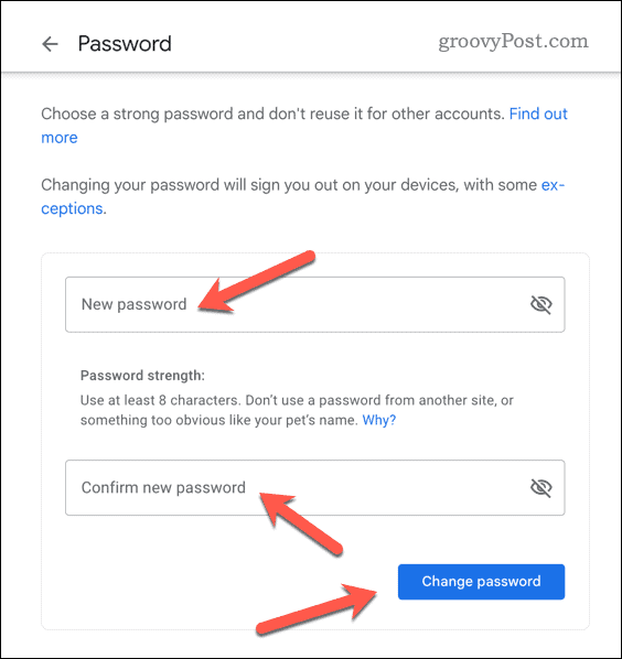 Nastavte si nové heslo služby Gmail