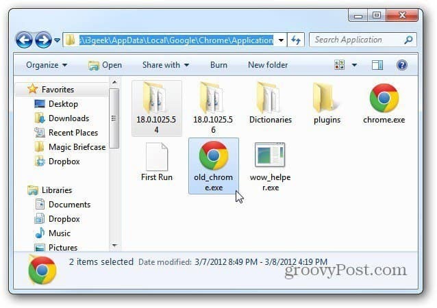 Google Chrome: Odstráňte staré verzie z disku