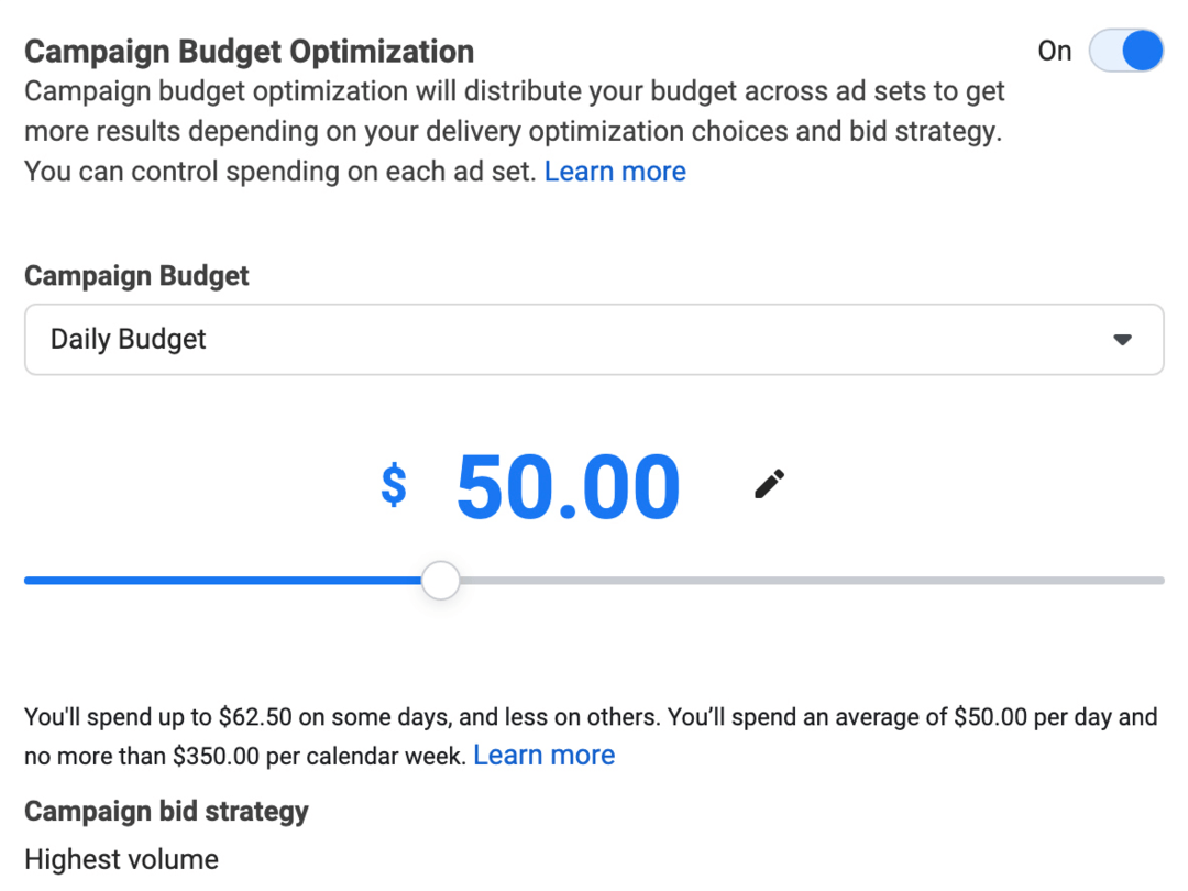 obrázok sekcie Optimalizácia rozpočtu kampane v Správcovi reklám