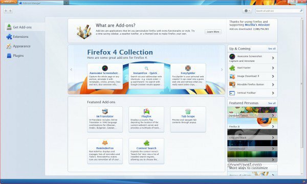 ponuka nastavení firefox 4