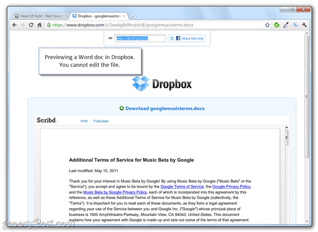 náhľad priečinkov Dropbox so zdieľanými verejnými odkazmi
