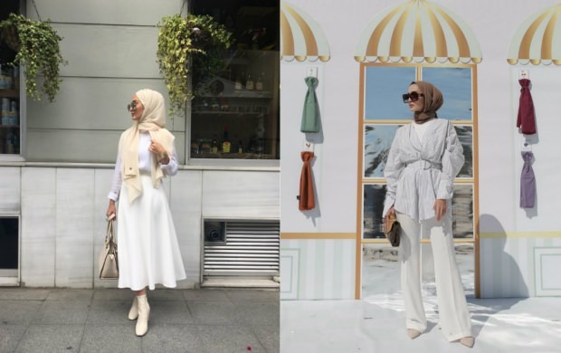 biele šaty hidžáb
