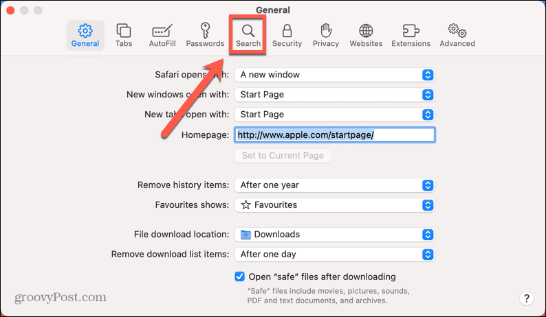 nastavenia vyhľadávania mac safari