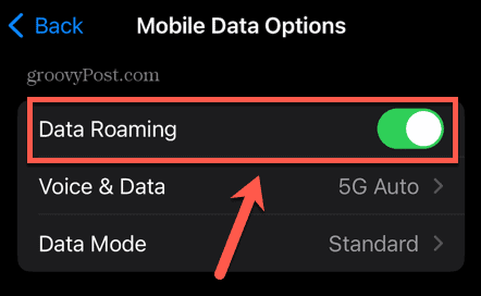prepínač dátového roamingu na iphone