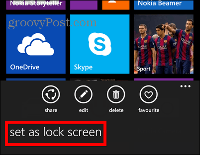 Sada zámkov obrazovky systému Windows Phone 8.1