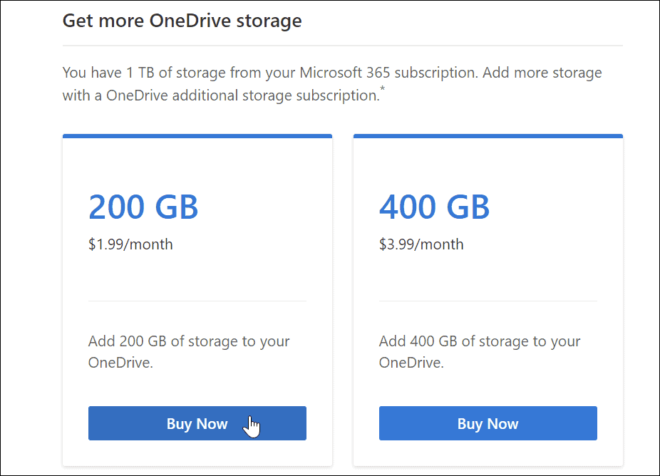 získať viac úložiska OneDrive