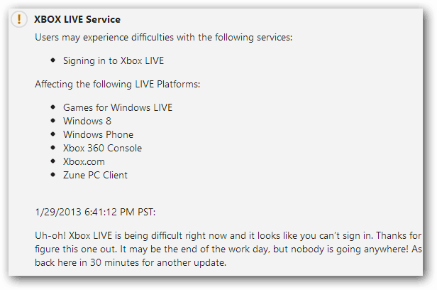 Aktualizácia služby Xbox Live