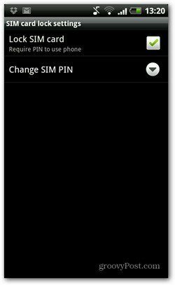 PIN kód Android je vypnutý