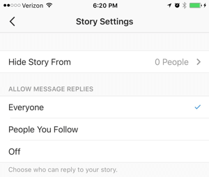 nastavenia príbehov instagramu