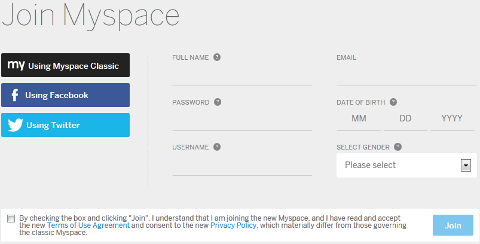 Nové nastavenie profilu Myspace