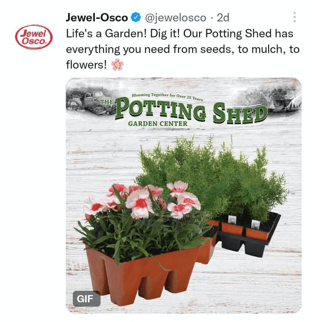 obrázok tweetu Jewel-Osco s GIF