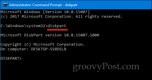 Príkazový riadok DiskPart Windows 10