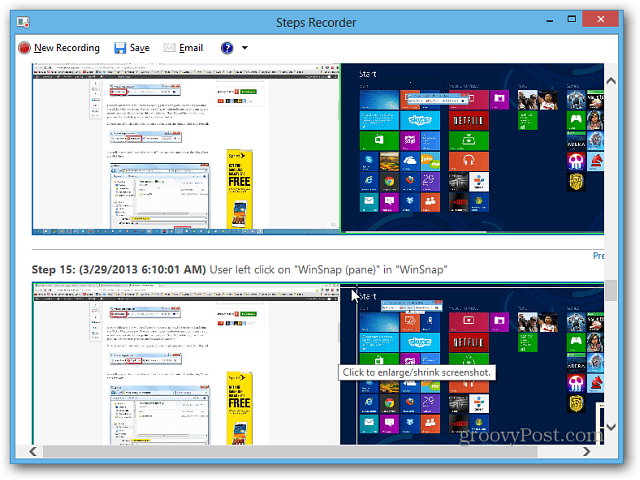 Na riešenie problémov s počítačom použite Steps Recorder v systéme Windows 8.1