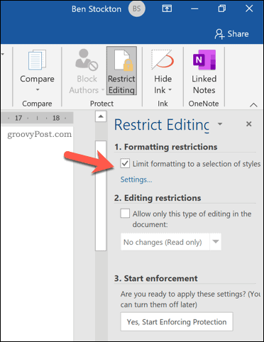 Obmedziť možnosť formátovania v programe Microsoft Word