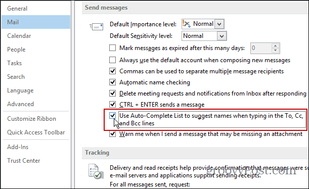 Ako zapnúť automatické dopĺňanie v programe Outlook 2013