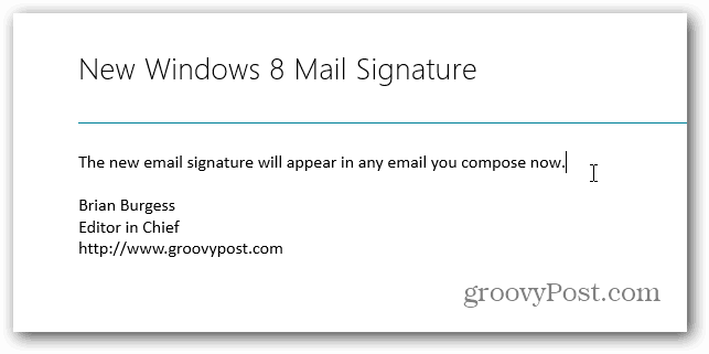 Zmeňte predvolený podpis v programe Windows 8 Mail