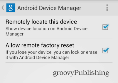 Nastavenia Správcu zariadenia Android