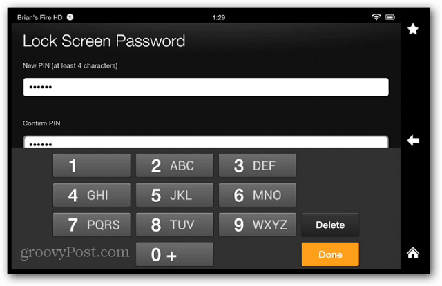 Chráňte obrazovku zámku Kindle Fire HD pomocou hesla