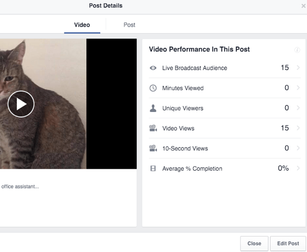 facebook live video postrehy