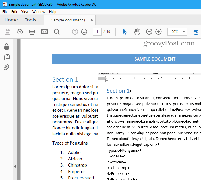 Súbor PDF a súbor Word