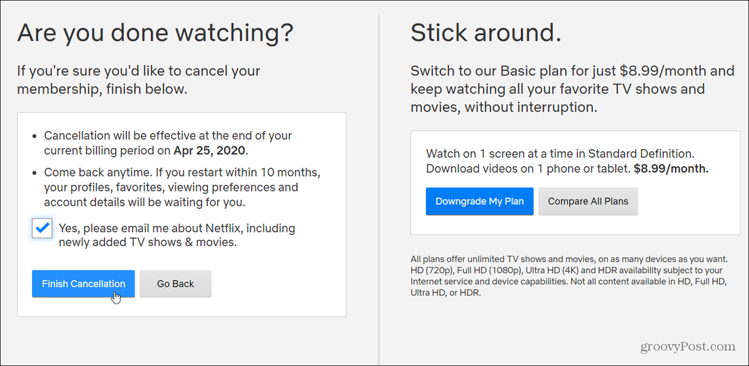 Ako zrušiť predplatné služby Netflix