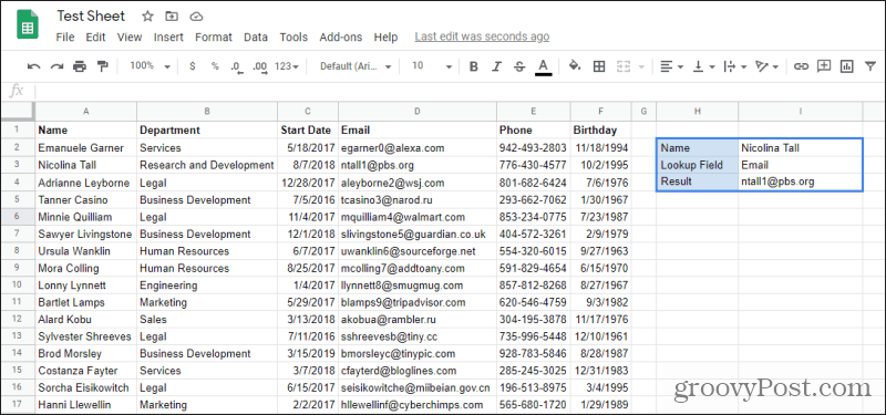 výsledky vyhľadávania vlookup