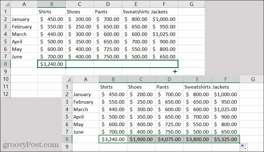 Vzorec automatického dopĺňania v programe Excel