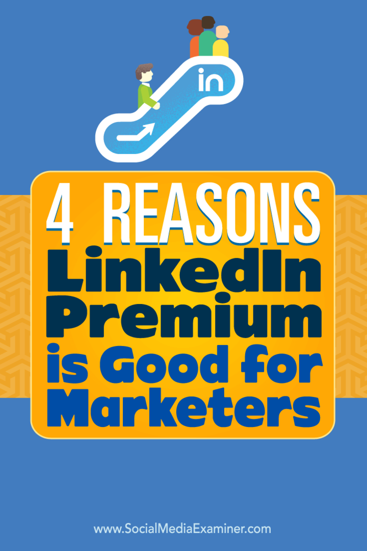 Tipy na štyri spôsoby, ako môžete vylepšiť svoj marketing pomocou LinkedIn Premium.