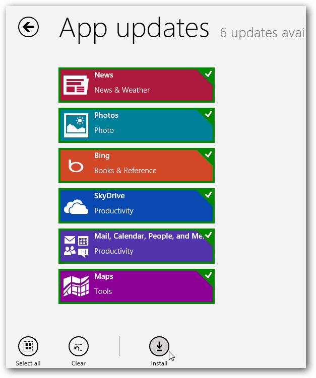 Aktualizácie aplikácií systému Windows 8