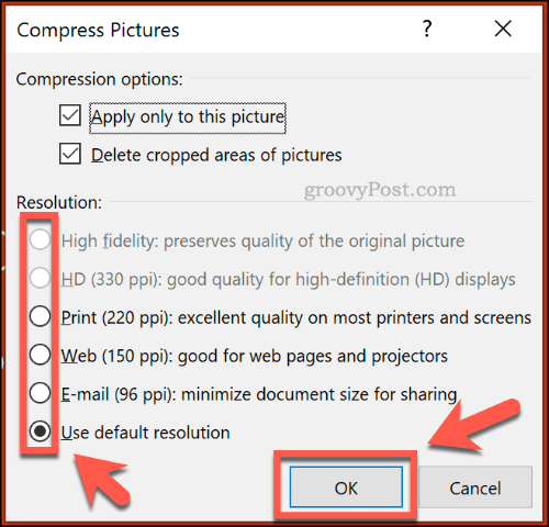 Možnosti kompresie obrázkov v programe PowerPoint
