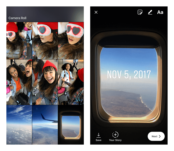 Instagram teraz umožňuje nahrávanie obrázkov a videí nasnímaných pred viac ako 24 hodinami do príbehov.