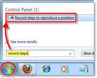 kliknite na spustenie systému Windows 7 a vyhľadajte kroky záznamu
