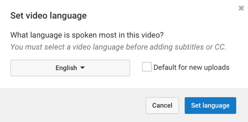 Vyberte jazyk, ktorým sa vo vašom videu YouTube hovorí najčastejšie.