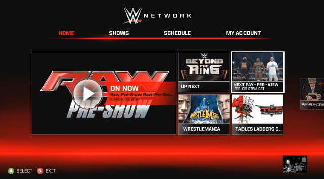 Sieť Xbox 360 WWE