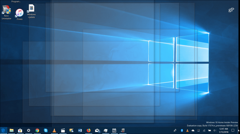 Desktop nahliadnuť funkcie Windows 10